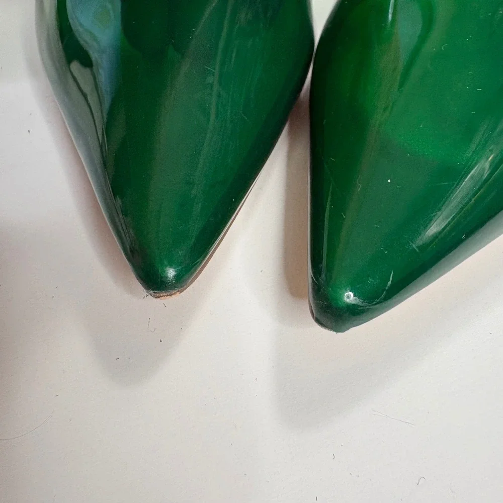 Steve Madden Green Translucent Pointed Toe Ankle Strap Stiletto Heels 7.5